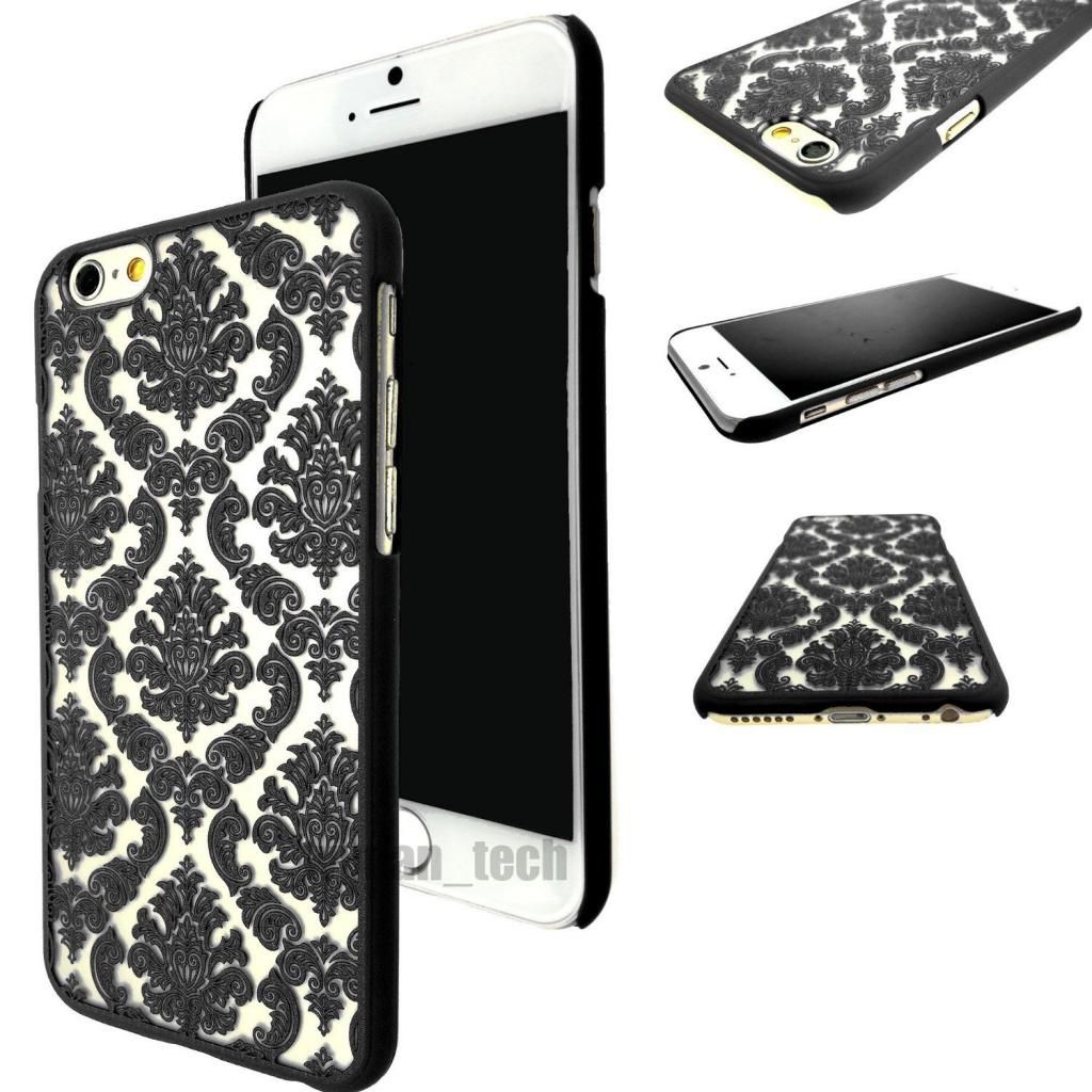 Rubberized Damask Vintage Clear Hard Case Cover For iPhone 6S 6 Plus 5